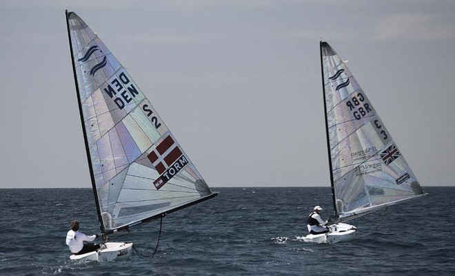 Jonas Hogh Christensen and Ben Aisnlie - Perth 2011 ISAF Sailing World Championships - Finn Gold Cup © Robert Deaves/Finn Class http://www.finnclass.org